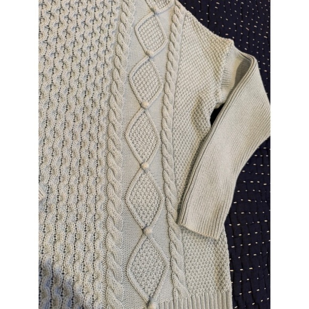 J.Crew Womens Ice Blue Cable Knit Oversize Sweater Size S Spring Easter - Picture 10 of 12